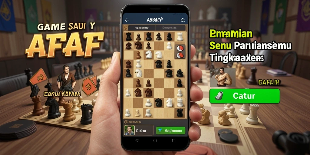 Tampilan antarmuka AFAF dengan papan catur yang interaktif.