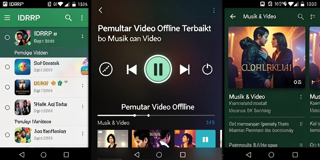 Antarmuka IDRRP yang intuitif dan menarik untuk Pemutar Video Offline.