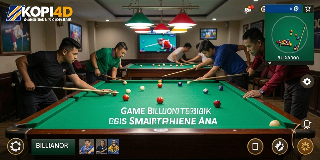 Antarmuka KOPI4D dengan gameplay Billiard yang menarik.