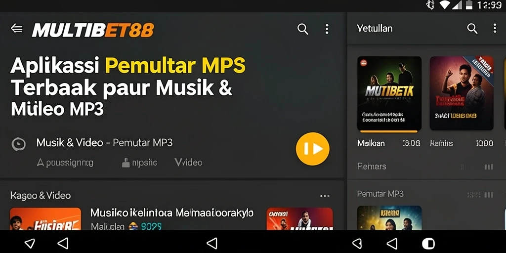 Tampilan antarmuka MULTIBET88 dengan fitur pemutar MP3 yang intuitif.