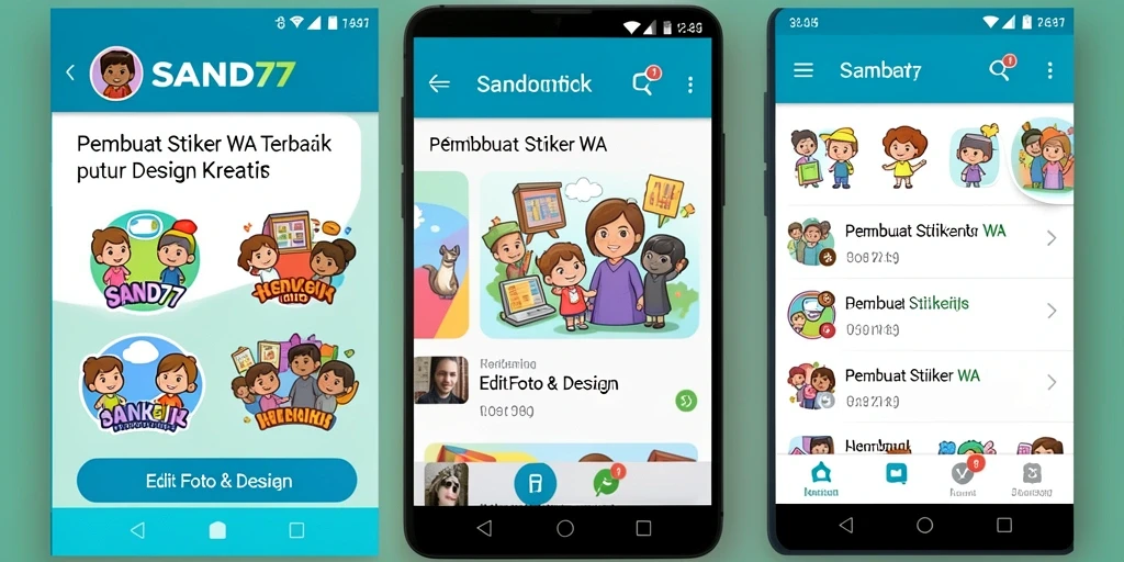 Tampilan antarmuka SAND77 dalam proses pembuatan stiker.