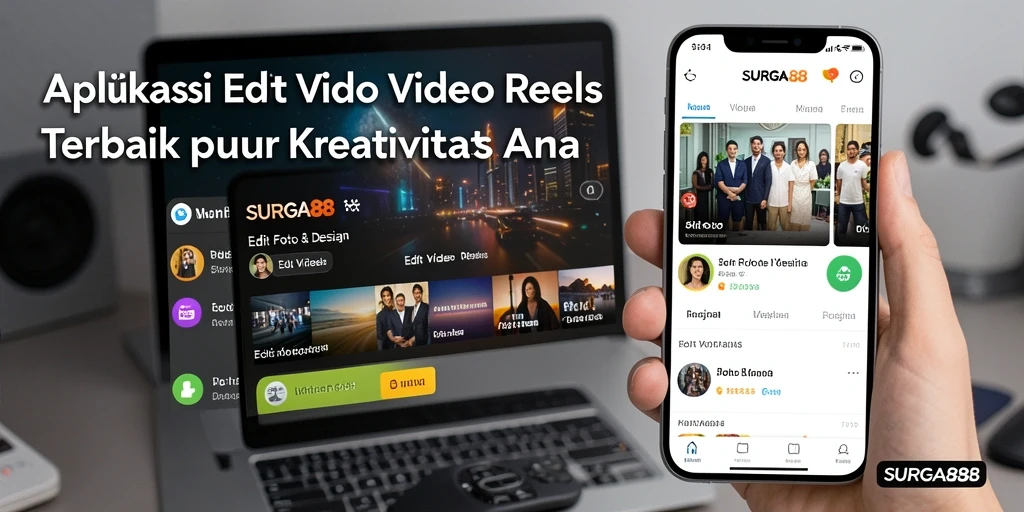 Tampilan antarmuka aplikasi SURGA88 untuk Edit Video Reels yang intuitif.